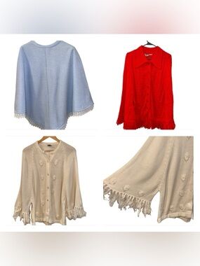 Bundle of 3 Vintage Shawls Capes Ponchos Sizes Small To Medium